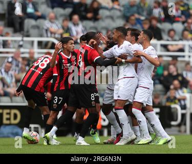 Newcastle, Vereinigtes Königreich, 6. August 2023. Während des Sela-Cup-Spiels zwischen OCG Nice und ACF Fiorentina in St. James's Park, Newcastle, Sonntag, den 6. August 2023. (Foto: Mark Fletcher | MI News) Guthaben: MI News & Sport /Alamy Live News Stockfoto