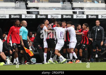 Newcastle, Vereinigtes Königreich, 6. August 2023. Während des Sela-Cup-Spiels zwischen OCG Nice und ACF Fiorentina in St. James's Park, Newcastle, Sonntag, den 6. August 2023. (Foto: Mark Fletcher | MI News) Guthaben: MI News & Sport /Alamy Live News Stockfoto