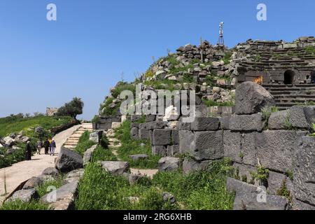 Der Urlaub in Irbid, Jordanien : Umm Qais City (alte römische und griechische Geschichte im Nahen Osten) Stockfoto