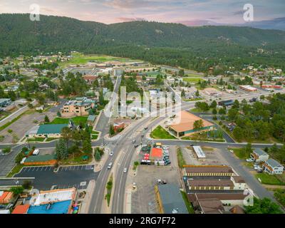 Luftdrohnen-Fotostadt Woodland Park Colorado Stockfoto