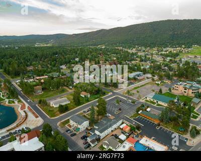 Luftdrohnen-Fotostadt Woodland Park Colorado Stockfoto