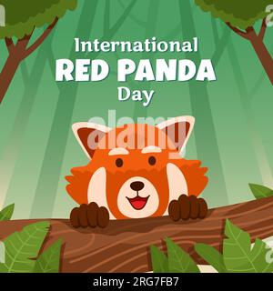 Feiern wir den internationalen Red Panda Day am 17. September. Stock Vektor