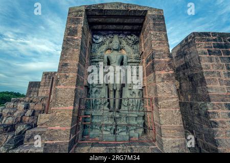07 23 2007 vintage Ruine Statue des vedic Sun god Surya oder Arka im Konarak Sun Temple, UNESCO-Weltkulturerbe Konarak Orissa Indien Asien. Stockfoto