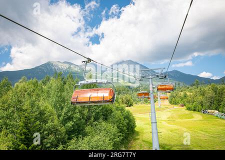 Seilbahn in Tatra, Slowakei Stockfoto