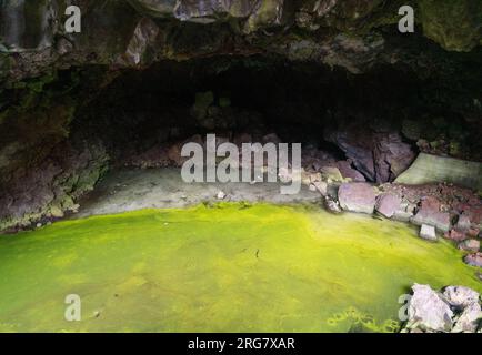 Eishöhle und Vulkan Bandera in New Mexico Stockfoto