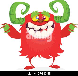 Happy Cartoon Monster. Halloween Vektor Illustration Stock Vektor