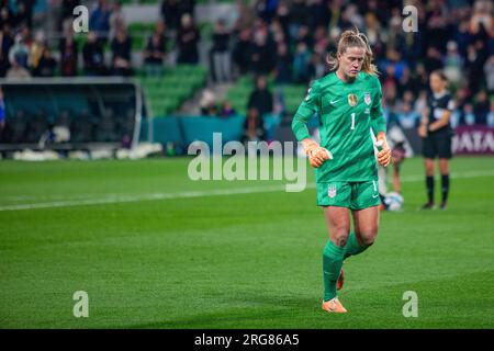 Melbourne, Australien. 06. Aug. 2023. Naeher Alyssa, Torwart der USA, der während des FIFA Women's World Cup 2023 zwischen Schweden und den USA im Stadium Australia gesehen wurde. Endergebnis: Schweden 0:0 USA. Strafen; 5:4. (Foto: Patricia Pérez Ferraro/SOPA Images/Sipa USA) Guthaben: SIPA USA/Alamy Live News Stockfoto