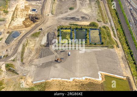 Luftaufnahme, Gewerbegebiet Westfalenhütte, Borsigplatz, Dortmund, Ruhrgebiet, Nordrhein-Westfalen, Deutschland Stockfoto