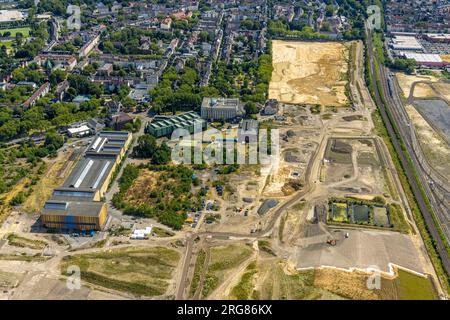 Luftaufnahme, Gewerbegebiet Westfalenhütte, Borsigplatz, Dortmund, Ruhrgebiet, Nordrhein-Westfalen, Deutschland Stockfoto