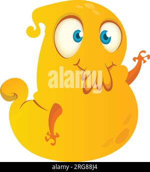 Komisches Cartoon-Design für fliegende Monster. Monster-Figur-Illustration Stock Vektor