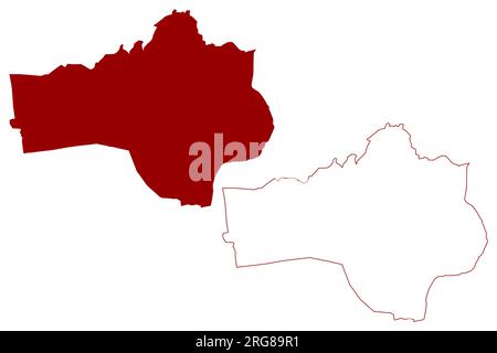 Landkreis Waldenburg (Schweiz, Schweizerische Eidgenossenschaft, Kanton Basel-Landschaft oder Baselland, Baselland oder Baselbiet) Kartenvektordarstellung, s. Stock Vektor