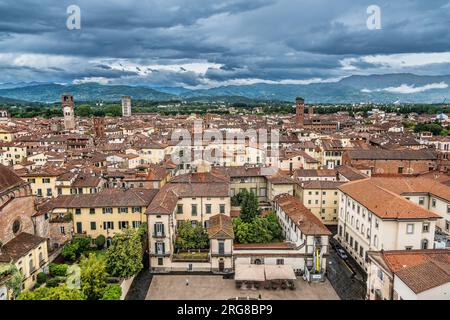 Panorama über Lucca in der Toskana, Italien Stockfoto