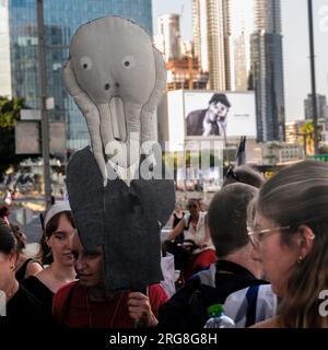 Woche 30 der Anti-Diktatur-Demonstrationen in der Kaplan Street Tel Aviv, Israel 29. Juli 2023 Stockfoto