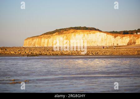 Malerische Panoramalandschaft von Sainte-Marguerite sur Mer, Normandie in Frankreich Stockfoto