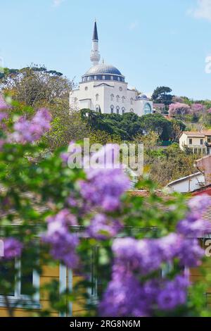 Malerischer Blick auf die Haci Mehmet Ali Ozturk Moschee in Kuzguncuk, einem Viertel im Uskudar-Viertel auf der asiatischen Seite des Bosporus in Istanbul, Turk Stockfoto