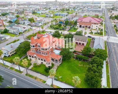 Galveston, TX, USA - 23. Juli 2023: Luftfoto Moody Mansion Galveston Texas Stockfoto