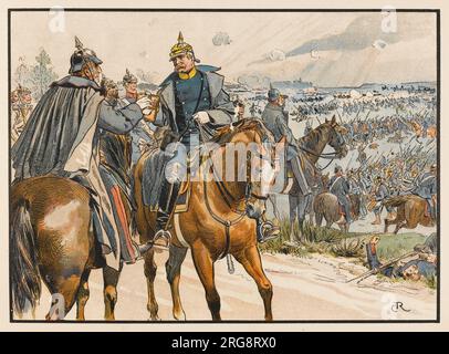 Otto von Bismarck (1815-1898) bei der Schlacht von Königgratz 1866. Stockfoto