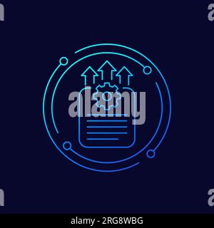 Symbol „Technische Daten exportieren“, lineare Konstruktion Stock Vektor