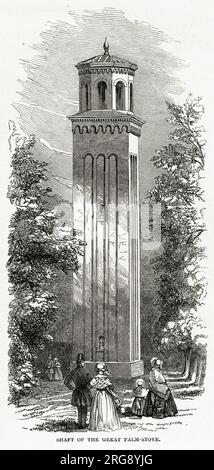 Der Schacht des großen Palmenherds in den königlichen Botanischen Gärten, Kew. Stockfoto