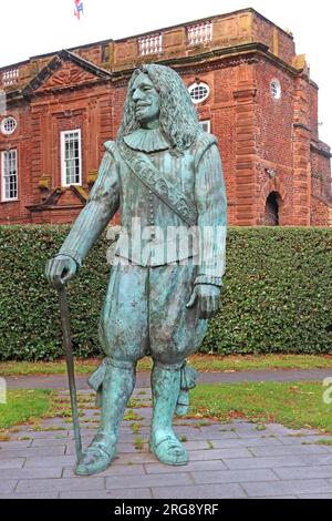Die Childe of Hale-Statue von Diane Gorvin, einem Riesen mit neun Fuß, drei Zoll groß, Hale Village, Halton, Merseyside, ENGLAND, GROSSBRITANNIEN, L24 4WB Stockfoto