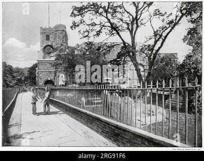 Kirche St. Mary Magdalena, Richmond. Der Turm wurde Anfang des 16. Jahrhunderts erbaut, der Rest der Kirche wurde mehrfach renoviert. Stockfoto