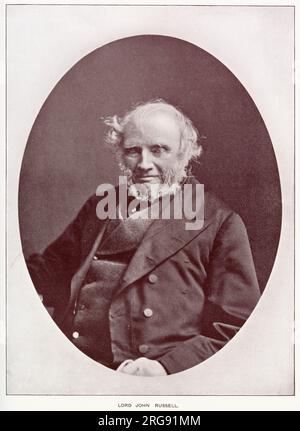 John Russell, 1. Earl Russell (1792-1878), bekannt unter seinem Höflichkeitstitel Lord John Russell vor 1861, britischer Whig und liberaler Staatsmann, der von 1846 bis 1852 und erneut von 1865 bis 1866 Premierminister war. Stockfoto