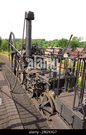 Eisenarbeiten auf einer Eisenbahnstrecke im Blists Hill Museum in der Severn Gorge bei Telford, Shropshire. Stockfoto