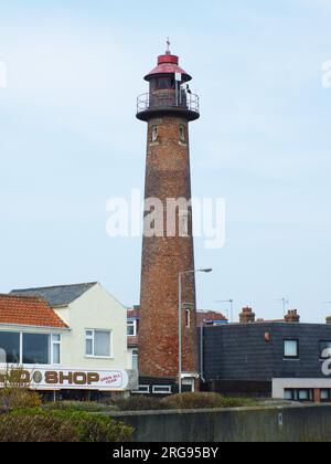 Gorleston (Range Rear) Leuchtturm, Gorleston on Sea, in der Nähe von Great Yarmouth, Norfolk. Es wurde 1878 erbaut. Stockfoto