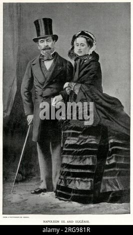 Napoleon III. (1808-1873), Neffe von Napoleon I, war mit seiner Frau Eugénie de Montijo (1826-1920) der erste Präsident Frankreichs, regiert von (1848-1852). Stockfoto