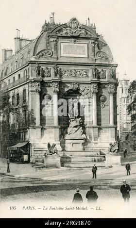 Der Brunnen des Heiligen Michael - Paris, Frankreich Stockfoto