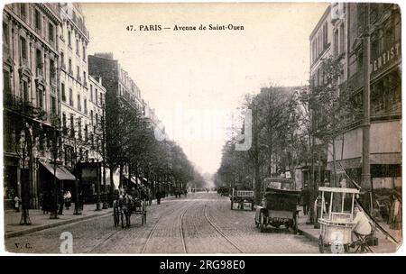 Avenue de St Ouen, 17. Arrondissement, Paris, Frankreich. Stockfoto