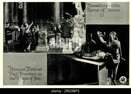 Stummfilm, Messalina oder der Fall einer Kaiserin 1923, Schrein der Venus, Tempel der Isis Stockfoto