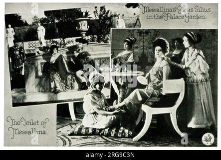 Silent Movie Film, Messalina oder der Fall einer Kaiserin 1923, Palastgarten, Toilette Stockfoto