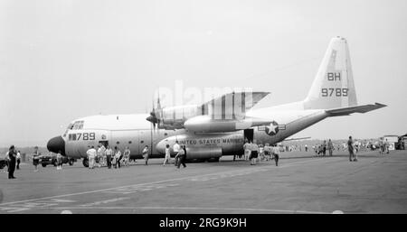 United States Marines Corps Lockheed KC-130F Hercules 149789 von VMGR-252 Schwertransportern, in der Marine Corps Air Station Cherry Point, North Carolina, am Bradley Field für eine Flugschau. Stockfoto