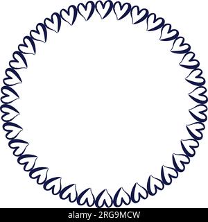 Herzkreisrunder Rahmen für dekoratives Vintage-Element für Design in Vektordarstellung Stock Vektor