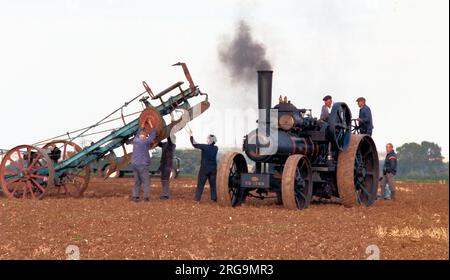 Fowler Pflügen-Maschine, Regn. YB1269 in Aktion. Erbaut von John Fowler & Co. In Leeds. Stockfoto