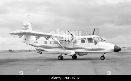 Government Aircraft Factories (GAF) Nomad 24A VH-BRP (msn 080) von BPA Bush Pilots Airways. Erster Flug am 13. Februar 1978 und Lieferung an BPA Bush Pilots Airways am 28. Februar 1981, zuletzt bekannt als statische Ausstellung im Benalla Aviation Museum (11EFTS) in Victoria, Australien. Stockfoto