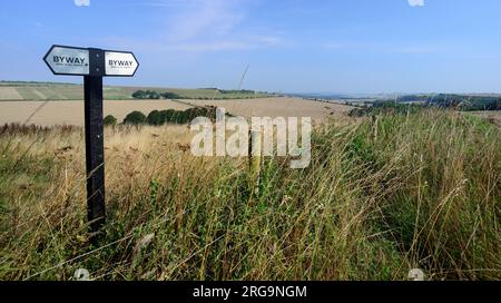 Schilder auf der Salisbury Plain, Wiltshire. Stockfoto