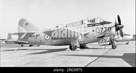 Fleet Air Arm - Fairey Gannet T.5 XG886 (msn F9415) vom 849. Flug des Hauptquartiers der Marineluftstaffel, von RNAS Brawdy, RAF Odiham. XG866 wurde am 4. Juli 1957 ausgeliefert und am 19. Mai 1970 bei RNAS Brawdy für Ersatzteile/zur Produktion reduziert. Stockfoto