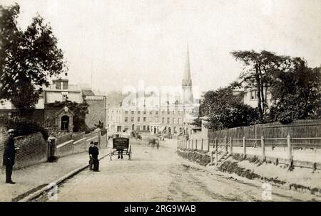 Blick auf Blackheath Village vom Süden, SE London. Stockfoto