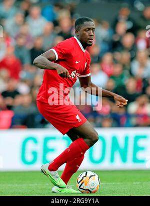 Deepdale, Preston, Lancashire, Großbritannien. 7. Aug. 2023. Vorsaison Football Friendly, Liverpool gegen Darmstadt; Ibrahima Konate von Liverpool Credit: Action Plus Sports/Alamy Live News Stockfoto