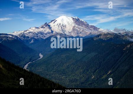 Blick auf Mount Rainier vom Crystal Mountain Stockfoto