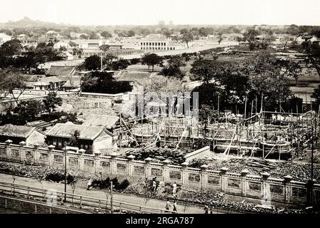 19.. Jahrhundert Vintage-Foto: Legation Quarter, Peking, Peking, China, Boxeraufstand, ca. 1900 Stockfoto