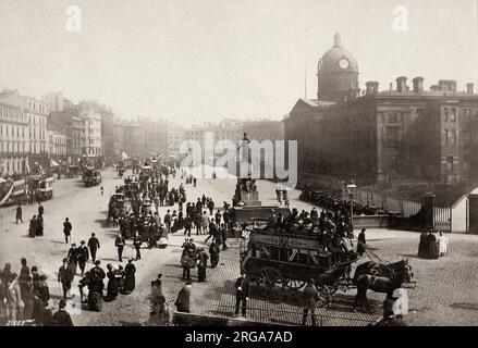 Vintage 19. Jahrhundert Foto: City Centre, Manchester Stockfoto