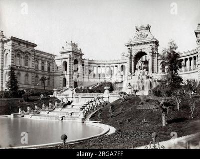 Vintage 19. Jahrhundert Foto: Marseille Frankreich Palais Longchamp Stockfoto