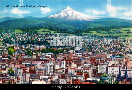 Portland, Oregon, USA – Blick auf Mount Hood. Stockfoto