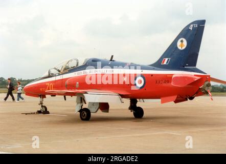 Royal Air Force - Hawker Siddeley Hawk T.1 XX249 (msn 312085, Liniennummer 85), von 4 Flugschwadron im Jahr 1990. XX249 stürzte am 28. September 2001 ab. Stockfoto