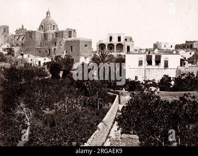 19th Jahrhundert Vintage Fotografie, Italien c,1870s - 1880s - Hotel Pagano auf der Insel Capri (Giorgio Sommer Studio). Stockfoto