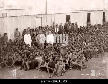 Südafrika - Schwarzminenarbeiten, weiße Aufseher, c,1900 Stockfoto