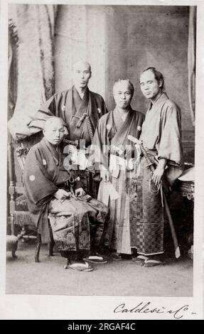 Vintage 19. Jahrhundert Foto: Erste japanische Botschaft, Botschafter, diplomatische Mission nach Großbritannien aus Japan, 1862. Stockfoto